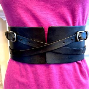 Leather Corset Waist Cincher Belt